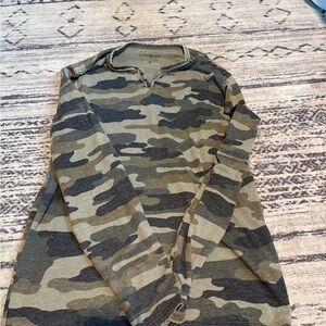 Lucky Brand Camouflage Long Sleeve Top